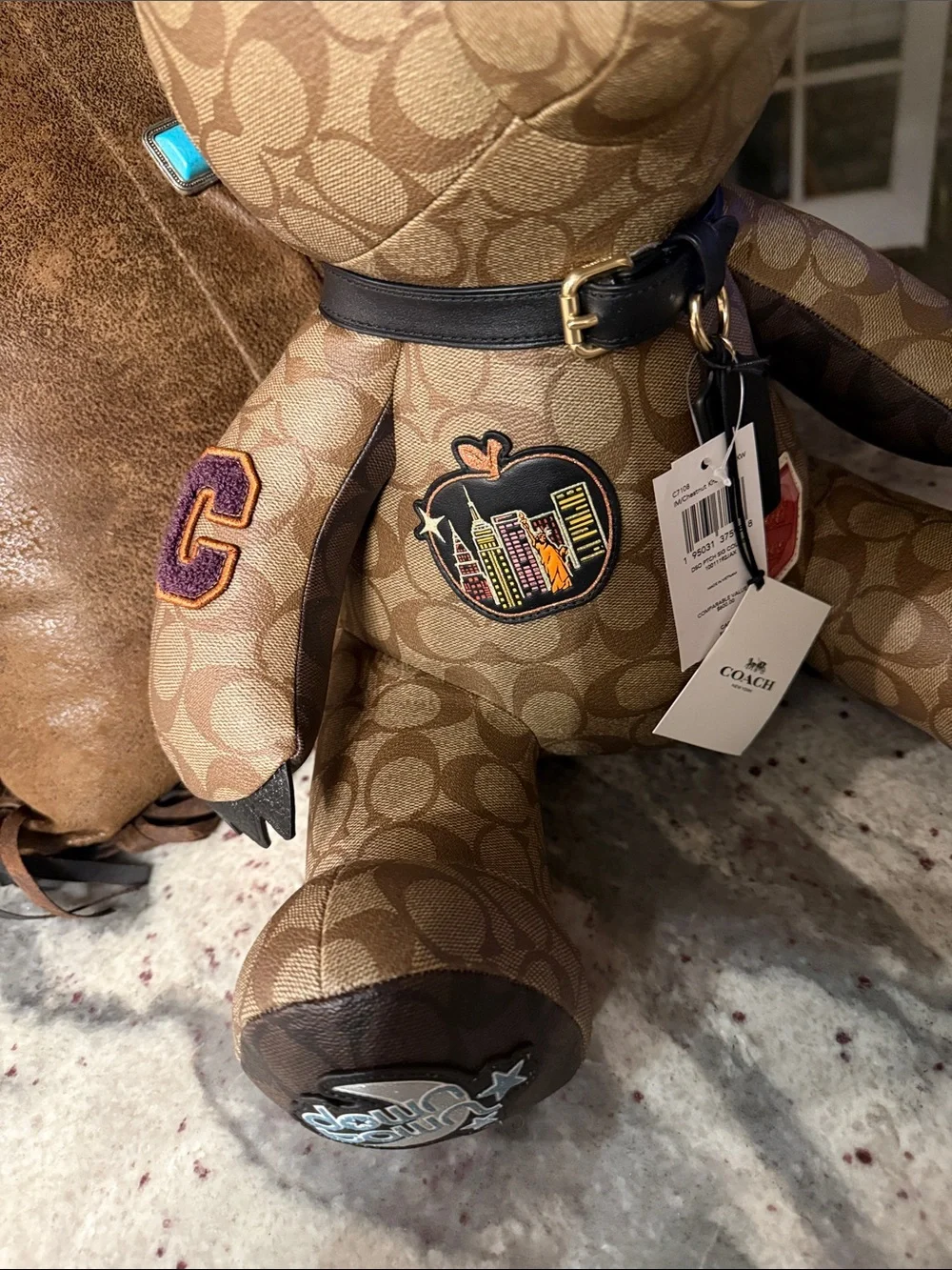 Large Coach Collectible Leather Bear NEW ALL TAGS 14” x 12” x 10” PERFECT